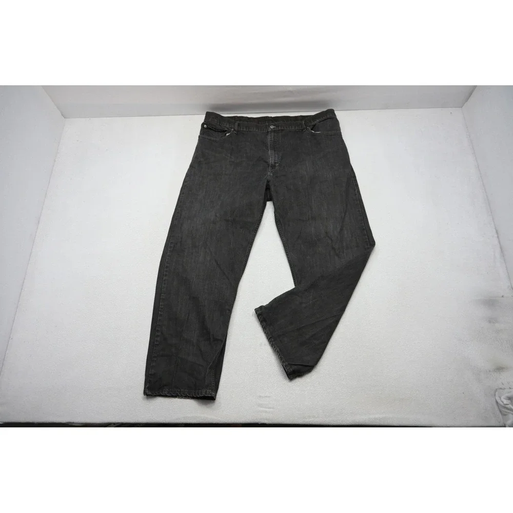 Levi's 559 Relaxed Straight Jeans Mens 44x32 Black/Gray Denim Stretch Excellent‎